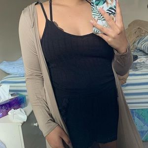 Beige light cardigan with hood